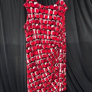 Geometric Red and Black Dress